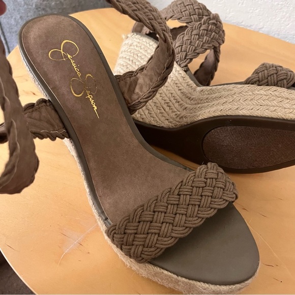 Jessica Simpson Platform Espadrille Sandal Crossover Strap Size 9.5 - Picture 12 of 13